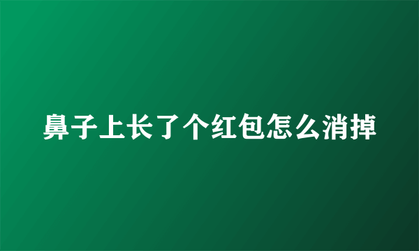 鼻子上长了个红包怎么消掉