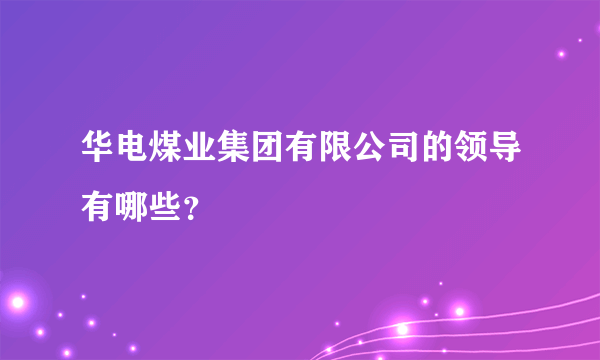 华电煤业集团有限公司的领导有哪些？