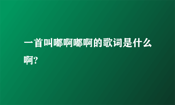 一首叫嘟啊嘟啊的歌词是什么啊?