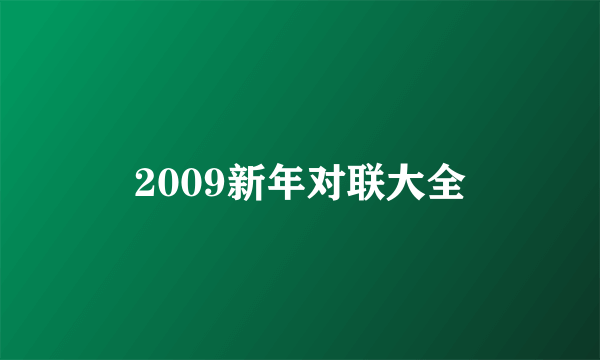 2009新年对联大全