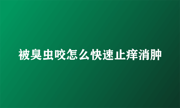 被臭虫咬怎么快速止痒消肿