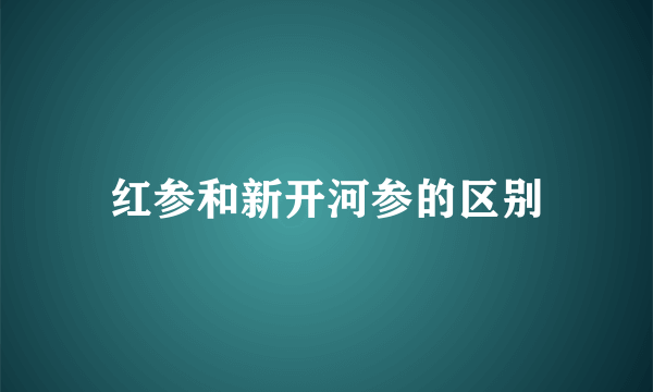 红参和新开河参的区别