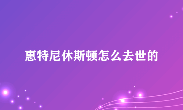 惠特尼休斯顿怎么去世的