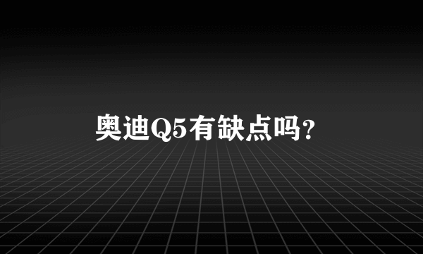 奥迪Q5有缺点吗？