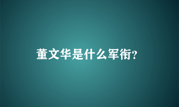 董文华是什么军衔？