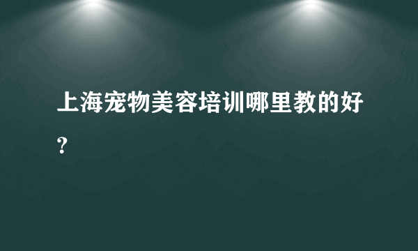 上海宠物美容培训哪里教的好？