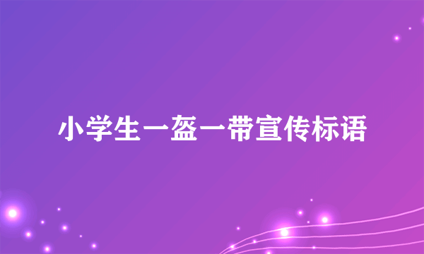 小学生一盔一带宣传标语