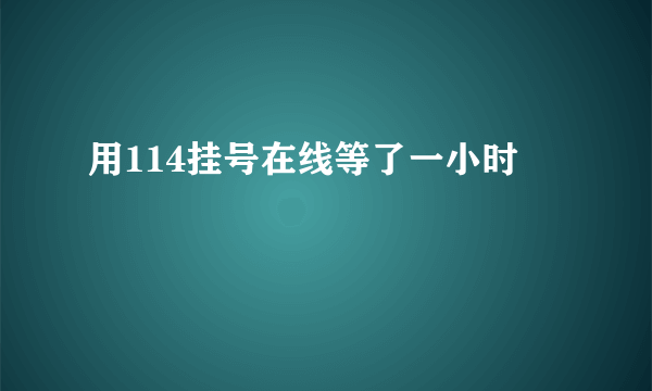 用114挂号在线等了一小时