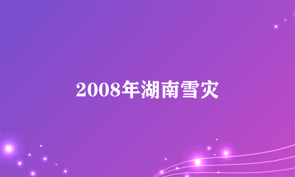 2008年湖南雪灾