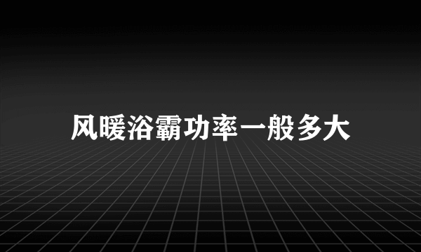 风暖浴霸功率一般多大