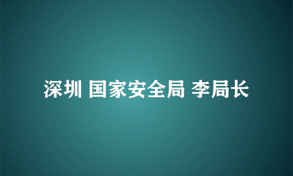 深圳 国家安全局 李局长