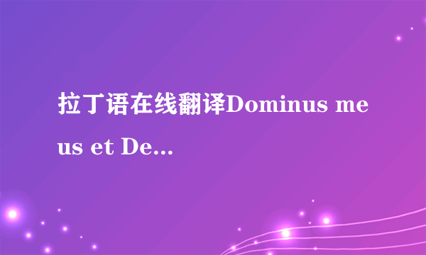 拉丁语在线翻译Dominus meus et Deus meus!