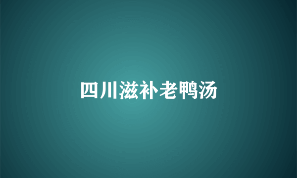 四川滋补老鸭汤