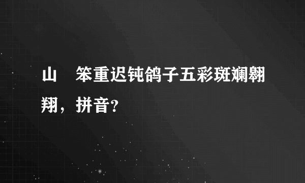 山掹笨重迟钝鸽子五彩斑斓翱翔，拼音？