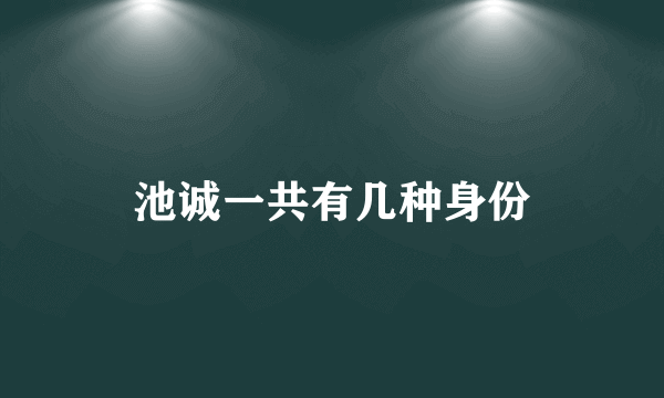 池诚一共有几种身份