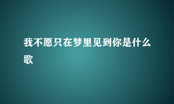 我不愿只在梦里见到你是什么歌