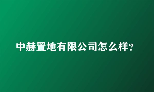 中赫置地有限公司怎么样？