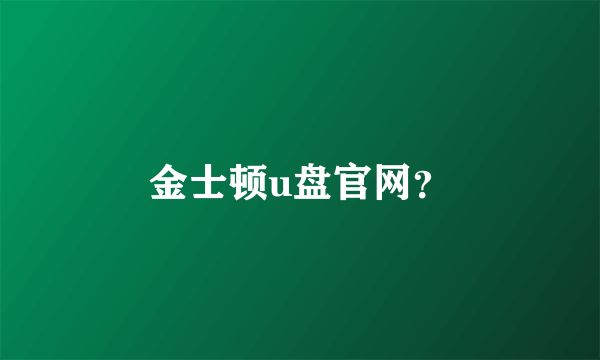 金士顿u盘官网？