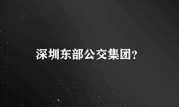 深圳东部公交集团？