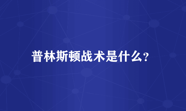 普林斯顿战术是什么？