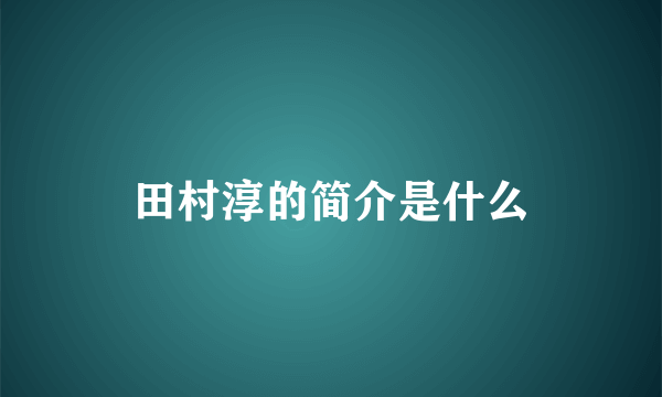 田村淳的简介是什么