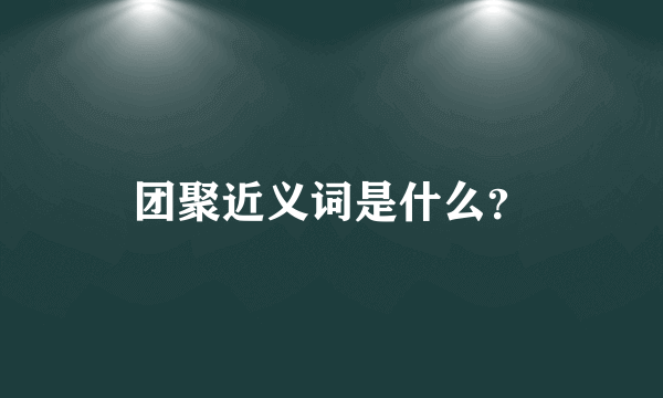 团聚近义词是什么？