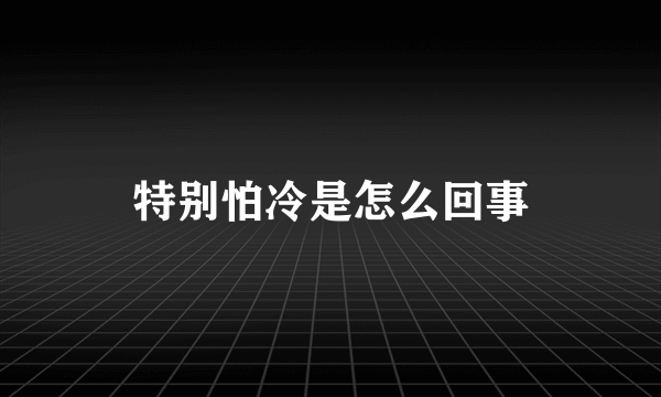 特别怕冷是怎么回事