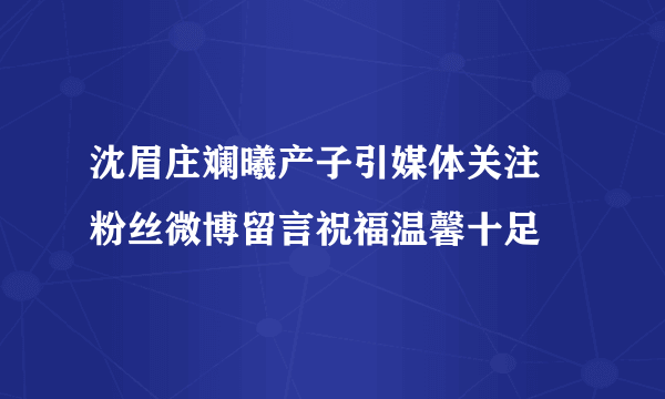 沈眉庄斓曦产子引媒体关注    粉丝微博留言祝福温馨十足