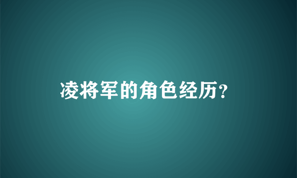 凌将军的角色经历？