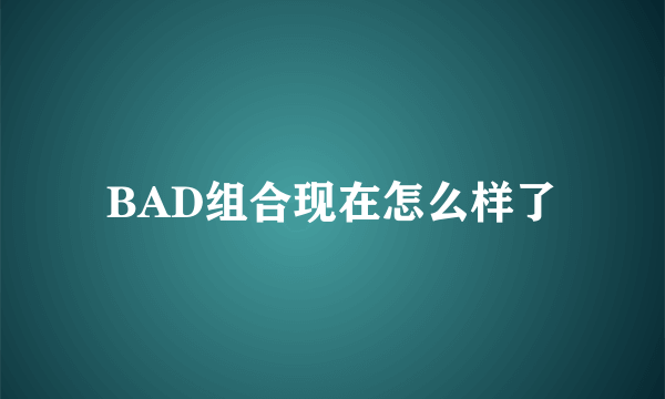 BAD组合现在怎么样了