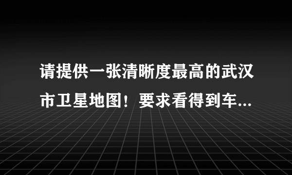 请提供一张清晰度最高的武汉市卫星地图！要求看得到车辆和行人的。