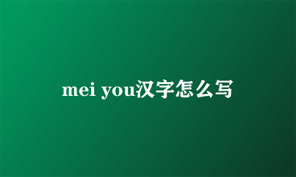 mei you汉字怎么写