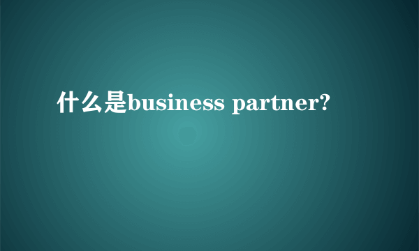 什么是business partner?