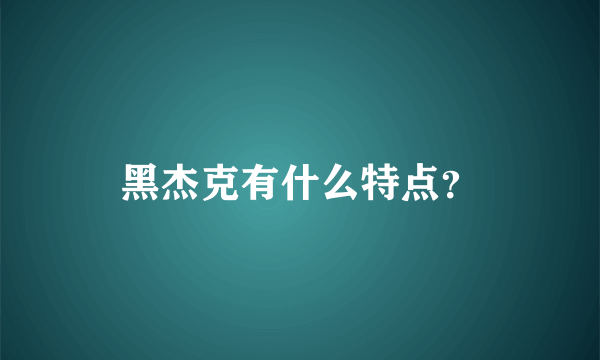 黑杰克有什么特点？