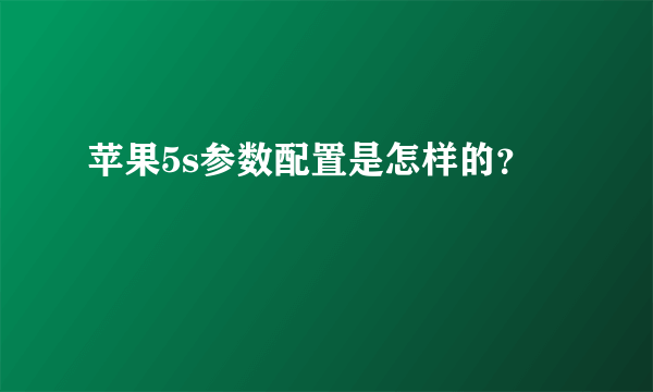 苹果5s参数配置是怎样的？