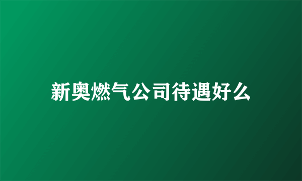 新奥燃气公司待遇好么