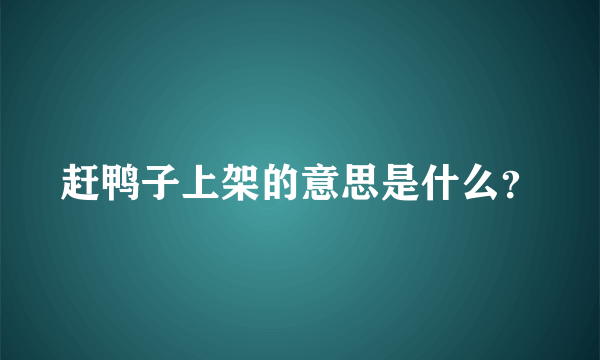 赶鸭子上架的意思是什么？