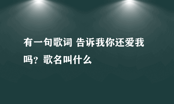 有一句歌词 告诉我你还爱我吗？歌名叫什么