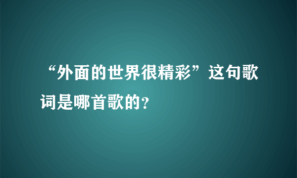 “外面的世界很精彩”这句歌词是哪首歌的？