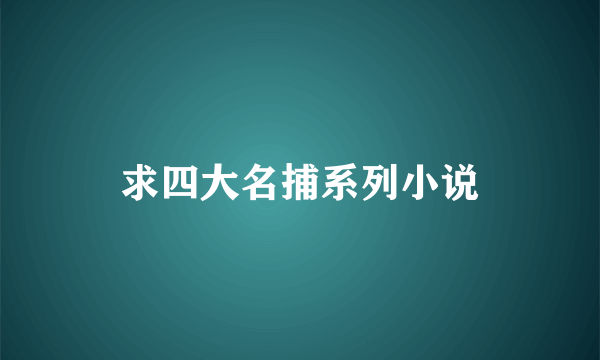 求四大名捕系列小说