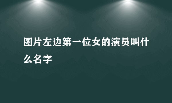 图片左边第一位女的演员叫什么名字