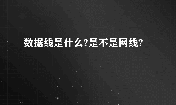 数据线是什么?是不是网线?