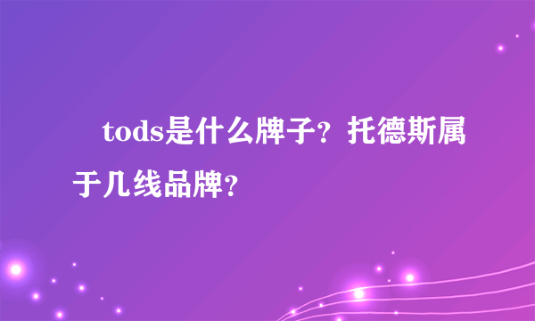 ​tods是什么牌子？托德斯属于几线品牌？