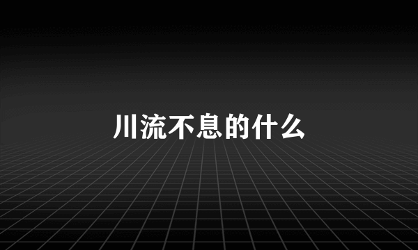 川流不息的什么