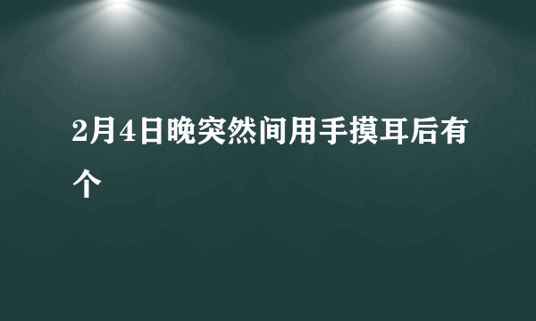 2月4日晚突然间用手摸耳后有个