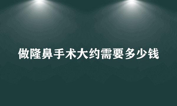 做隆鼻手术大约需要多少钱