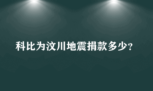 科比为汶川地震捐款多少？