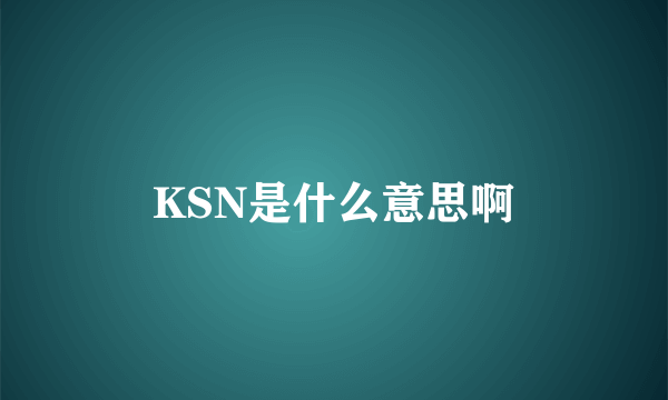 KSN是什么意思啊