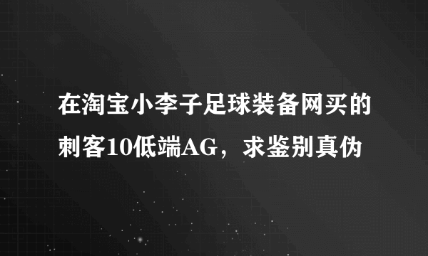 在淘宝小李子足球装备网买的刺客10低端AG，求鉴别真伪