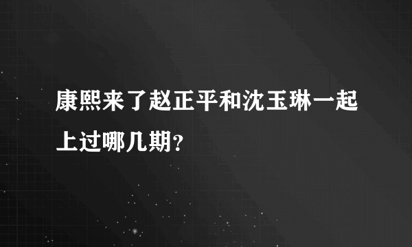 康熙来了赵正平和沈玉琳一起上过哪几期？